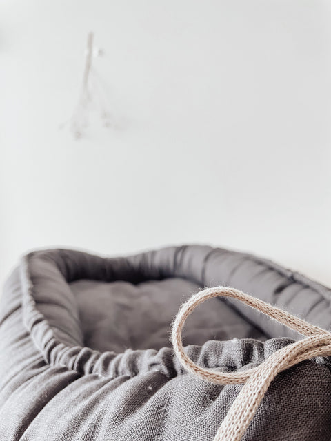 SLUMMA Babynestchen LINEN NORDIC GREY